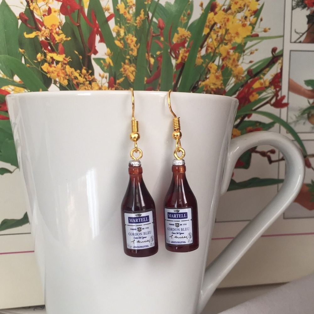 🍏50% OFF/3+...MARTELL CORDON BLEU Bottles Earrings
